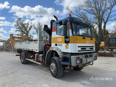 2003 Iveco EuroTrakker 4x4 Camion Plateau Avec Grue Flatbed Truck w/Crane