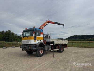 2003 Palfinger PK12000 6360 kg Articulated Boom on 2003 Iveco EuroTrakker Cursor 4x4 Camion Plateau Avec Grue Camion plataforma con grua