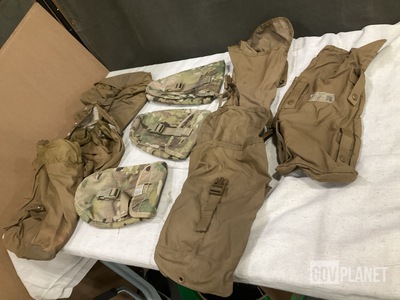 (61) Sustainment Pouches, (56) Entrenching Tool Carriers & Assorted Items