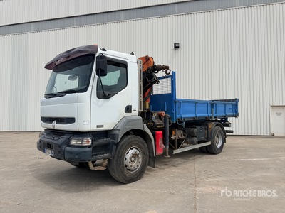 2003 Palfinger PK10000 5580 kg on 2004 Renault Kerax 320 4x2 Camion Benne Avec Grue Dump Truck with Crane