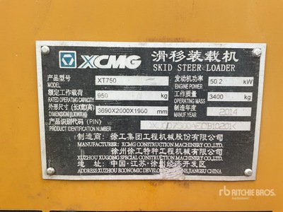 2014 XCMG XT750 Minicargadora