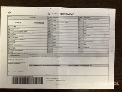 2021 Opel Combo Furgoneta de carga
