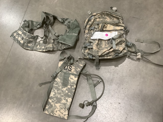 (43) Fighting Load Carriers, (43) Hydration System Carriers & Assorted Items