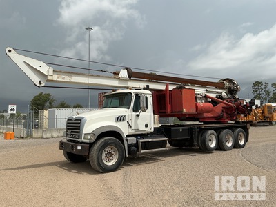 MHD-100 on,  2013 Mack GU713 Granite 8x4 Tri/A with lift axle Drill Truck
