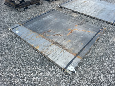 Quantity of (2) Kit Containers Steel 6 ft x 7 ft (0.75 in Thick) Road Steel Plates (Unused)