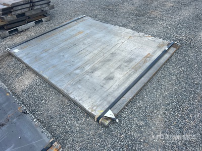 Quantity of (2) Kit Containers Steel 6 ft x 7 ft (0.75 in Thick) Road Steel Plates (Unused)