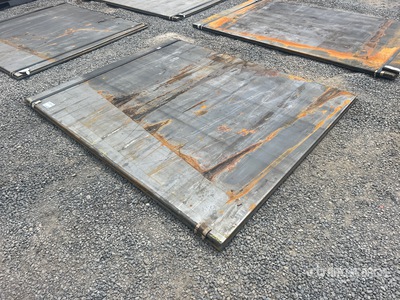 Quantity of (2) Kit Containers Steel 6 ft x 7 ft 6 in (0.75 in Thick) Road Steel Plates (Unused)