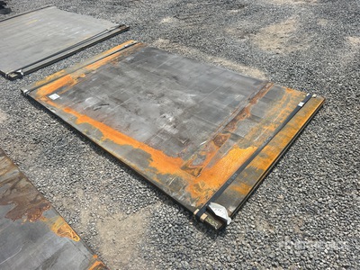 Quantity of (2) Kit Containers Steel 5 ft x 8 ft 3 in (0.75 in Thick) Road Steel Plates (Unused)