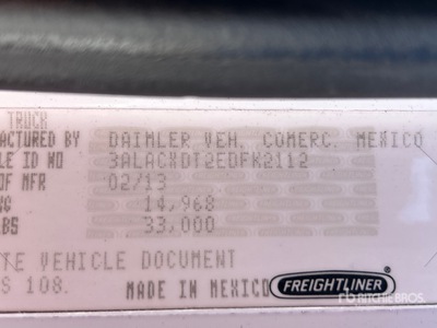 2014 Freightliner M2 106 2000 gal 4x2 Water Truck