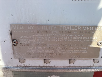 2014 Utility مقطورة مبردة (Inoperable)