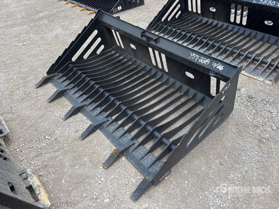 Mid-State 68 in Rock w/Teeth Skid Steer Bucket (Unused)
