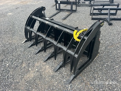 Mid-State 68 in Heavy Duty Skid Steer Root Rake (Unused)