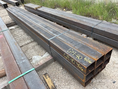 Quantity of (9) 5 in x 4 in x 11 ft 11ga Rectangle Tubing Varios metales (Unused)