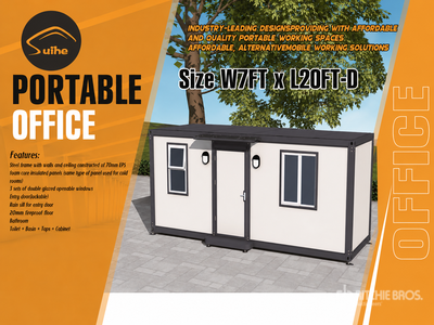 2026 Suihe NMO-20FT-007D-FP 6 m x 2.1 m Skid-Mounted Mobile Office (Unused)
