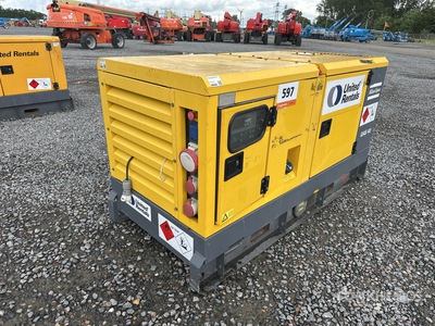 2017 Atlas Copco QAS40 40 kVA Skid-Mounted 40KVA ST3 Generador