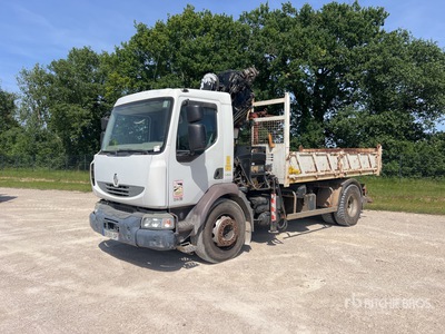 2007 Renault Midlum 4x2 Camion Plateau Avec Grue Flatbed Truck w/Crane