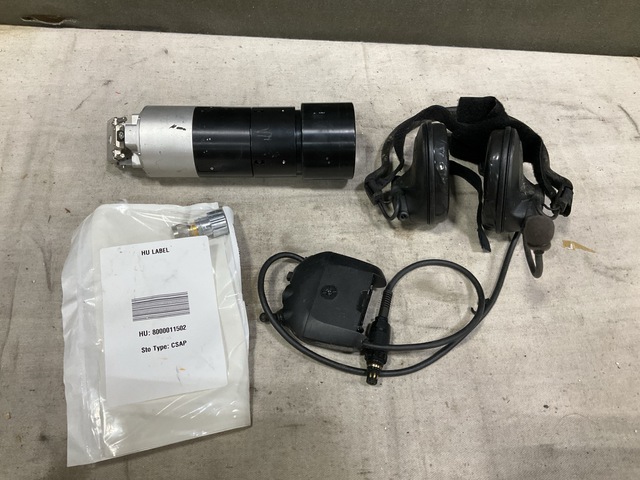 (1) 7913129-6 Connector Adapter, (1) Headsets, (2) Lenses & Assorted Items (1) 7913129-6 Connector Adapter, (1) Headsets, (2) Lenses & Assorted Items