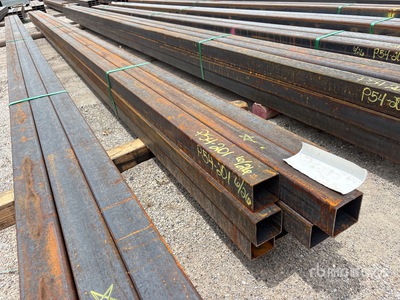 Quantity of (9) 2025 Kit Containers 3 I'm x 3 in x 24 ft Square Steel Tubing Varios metales (Unused)