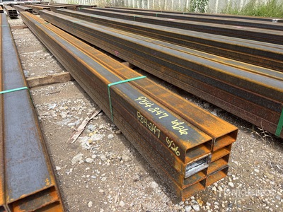 Quantity of (8) 2025 Kit Containers 1/8 in x 2 in x 4 in x 24 ft Steel Tubing (Unused)