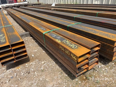 Quantity of (8) 2025 Kit Containers 12 Gauge 2 in x 5 in x 24 ft Steel Tubing (Unused)