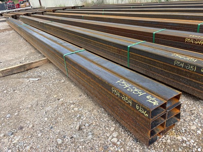 Quantity of (8) 2025 Kit Containers 1/8 in x 2 in x 4 in x 25 ft Steel Tubing (Unused)