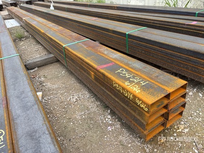 Quantity of (8) 2025 Kit Containers 1/8 in x 2 in x 5 in x 24 ft Steel Tubing (Unused)