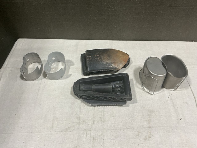 (128) Entrenching Tools, (259) Water Canteen Cups & (224) Canteen Cup Stands