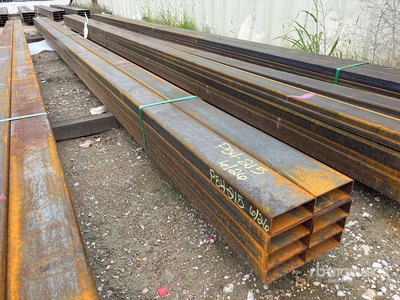 Quantity of (8) 2025 Kit Containers 1/8 in x 2 in x 5 in x 24 ft Steel Tubing (Unused)