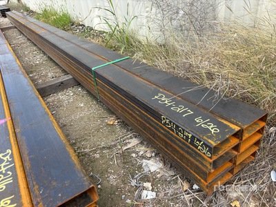 Quantity of (8) 2025 Kit Containers 1/8 in x 2 in x 5 in x 24 ft Steel Tubing (Unused)