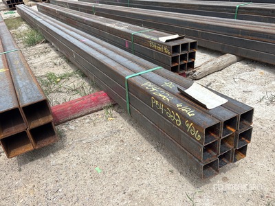 Quantity of (9) 2025 Kit Containers 8 Gauge 2.5 in x 2.5 in x 22 ft Square Steel Tubing Varios metales (Unused)