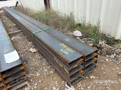 Quantity of (8) 2025 Kit Containers 1/8 in x 2 in x 6 in x 20 ft Steel Tubing (Unused)