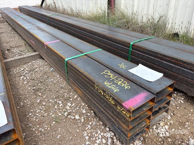 Quantity of (8) 2025 Kit Containers 1/8 in x 2 in x 6 in x 19 ft Steel Tubing (Unused)