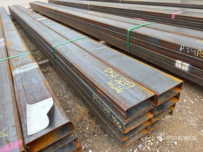 Quantity of (8) 2025 Kit Containers 1/8 in x 2 in x 6 in x 19 ft Steel Tubing (Unused)