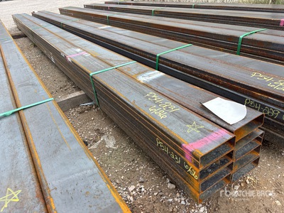 Quantity of (8) 2025 Kit Containers 1/8 in x 2 in x 6 in x 19 ft Steel Tubing (Unused)