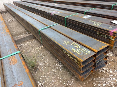 Quantity of (8) 2025 Kit Containers 1/8 in x 2 in x 6 in x 19 ft Steel Tubing (Unused)