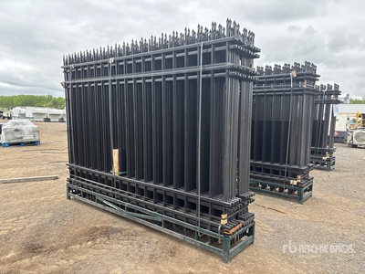 Quantity of (20) Canex 10 ft x 7 ft Powder Coated Wrought Iron Site Fence (Unused)