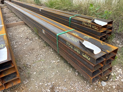 Quantity of (8) 2025 Kit Containers 1/8 in x 2 in x 4 in x 26 ft Steel Tubing (Unused)