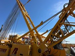 Crane Superstructure with Boom Stops