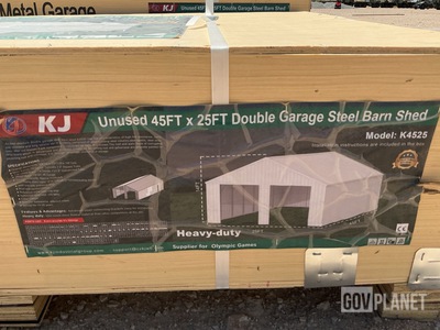 KJ K4525 Double Garage Steel Barn Shed - Unused