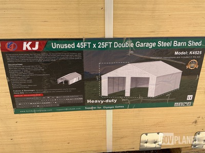 KJ K4525 Double Garage Steel Barn Shed - Unused