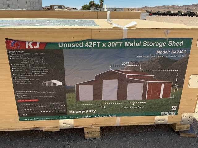 KJ K4230G Metal Storage Shed - Unused