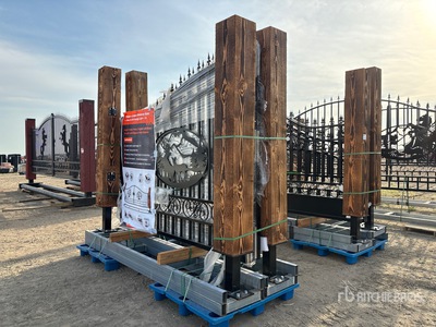 Quantity of (2) 2026 EG Earthly Grounds TS20S-SC & TS20S-CE 20 ft Steel Timber Post Driveway Gate (Unused)