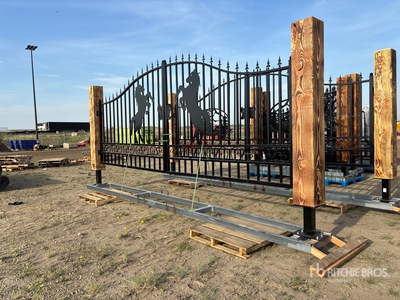 2026 EG EarthyGrounds TS20S-RS 20 ft x 7 ft Steel Timber Posts Driveway Gate (Unused)