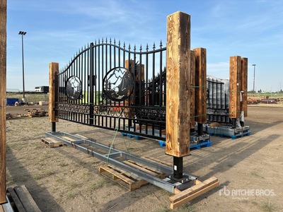 2026 EG EarthyGrounds TS20S-RM 20 ft x 7 ft Steel Timber Post Driveway Gate (Unused)