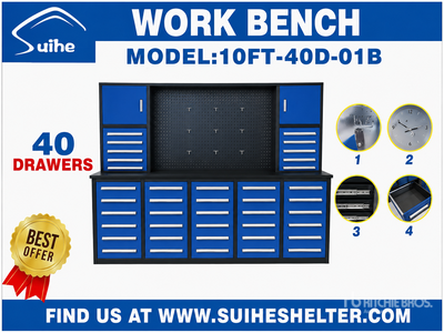 2026 Suihe NWB-H40DB-10 10 ft 40-Drawer Workbench (Unused)