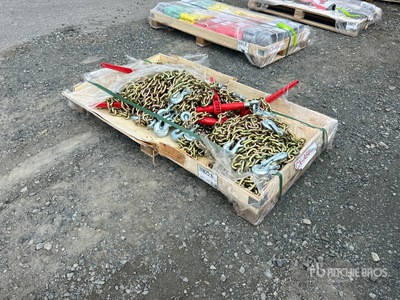 Quantity of (5) 2026 Suihe BC-5400 5400 lb Ratchet Binders & (10) 20 ft Chains (Unused)