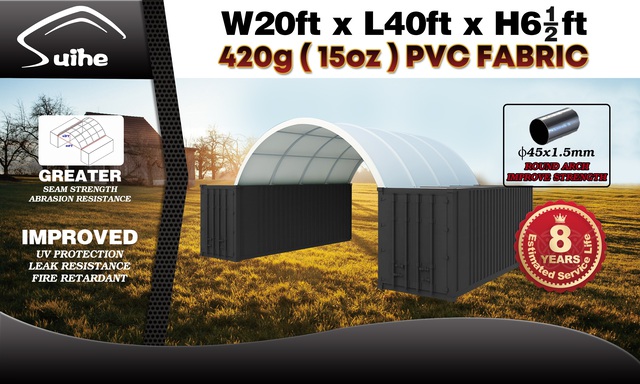 2026 Suihe C2040-420gPVC 20 ft x 40 ft Container Shelter (Unused)