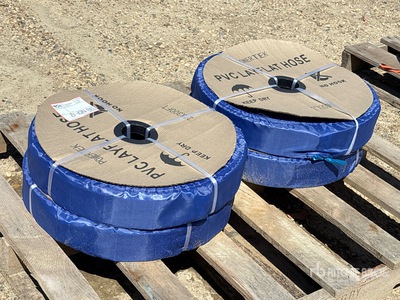 Quantity of (4) 2024 Powertek 2 in x 300 ft PVC Layflat Water Hose (Unused)