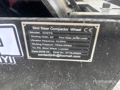 2026 GIYI GY-CW70 59 in Padfoot Skid Steer Vibratory Roller (Unused)