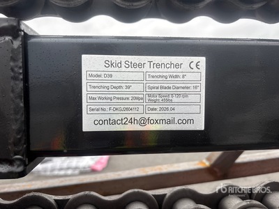 2026 GIYI GY-D39 39 in Skid Steer Trencher (Unused)